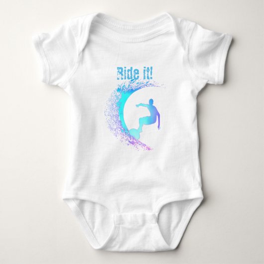 Surfer Graffiti Style Baby Strampler (Vorderseite)