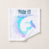 Surfer Graffiti Style Badhandtuch Set (Waschlappen)