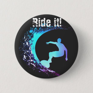 Surfer Graffiti Style Button