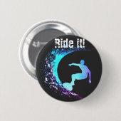 Surfer Graffiti Style Button (Vorne & Hinten)