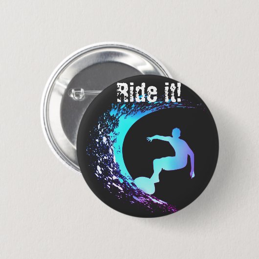 Surfer Graffiti Style Button (Vorne & Hinten)