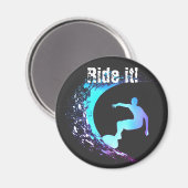 Surfer Graffiti Style Magnet (Vorderseite/Rückseite)