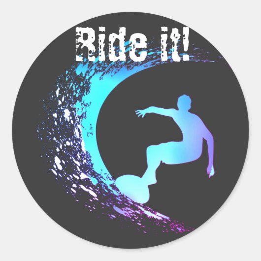 Surfer Graffiti Style Runder Aufkleber (Vorderseite)