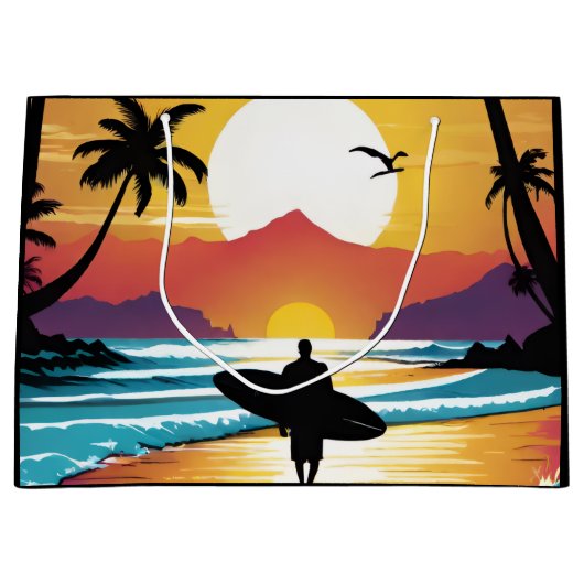 Surfer Große Geschenktüte (Vorderseite)