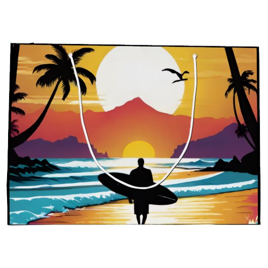 Surfer Große Geschenktüte (Rückseite)