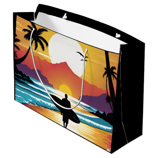 Surfer Große Geschenktüte (Rückseite Schrägansicht)