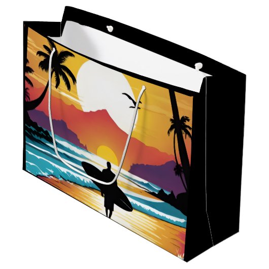 Surfer Große Geschenktüte (Vorderseite Schrägansicht)