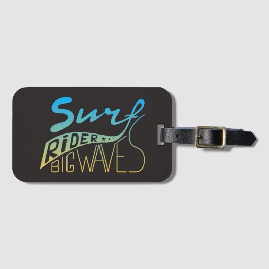 Surfer große Wellen Gepäckanhänger (Vorderseite (Horizontal))