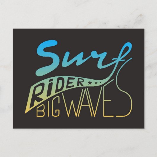 Surfer große Wellen Postkarte (Vorderseite)