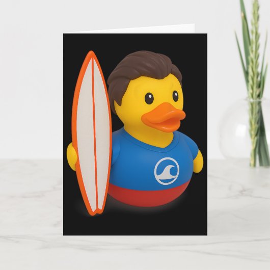 Surfer-Gummiente mit Surfbrett Männer Frauen Kind Karte (Vorderseite)