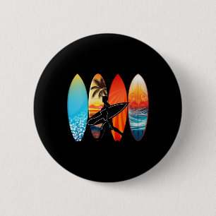 Surfer Hawaii Welle Surfen Surfboard Liebhaber Button