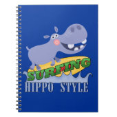 Surfer Hippopotamus Notizblock (Vorderseite)