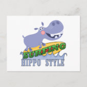 Surfer Hippopotamus Postkarte (Vorderseite)