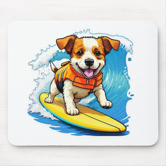 Surfer-Hund Mousepad (Vorne)