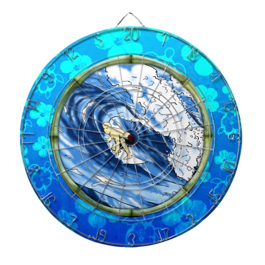 Surfer im Bambuskreis Dartscheibe (vorne)