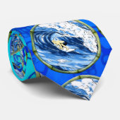 Surfer im Bambuskreis Krawatte (Gerollt)