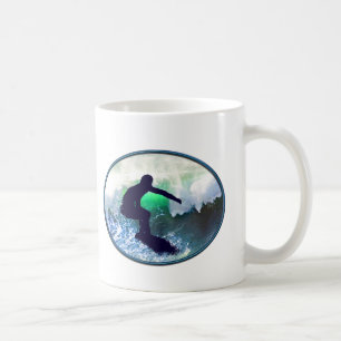 Surfer in der großen Welle Kaffeetasse