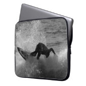 Surfer in Schwarzweiss Laptopschutzhülle (Vorderseite Links)