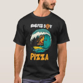 Surfer Junge für wen Liebe surfen und Pizzas Sum e T-Shirt (Vorderseite)