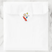 Surfer-Junge-Stickfigur Herz-Aufkleber (Tasche)