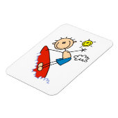 Surfer-Junge-Stickfigur Magnet (Linke Seite)