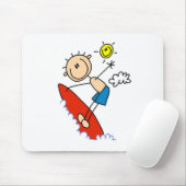 Surfer-Junge-Stickfigur Mousepad (Mit Mouse)