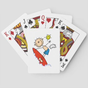 Surfer-Junge-Stickfigur Spielkarten