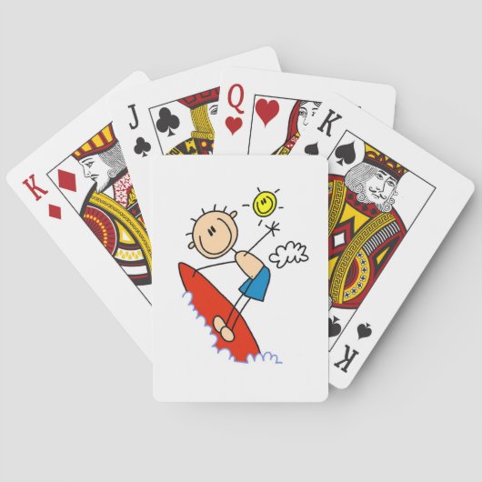 Surfer-Junge-Stickfigur Spielkarten (Rückseite)