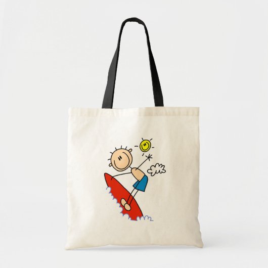 Surfer-Junge-Stickfigur Tragetasche (Vorne)
