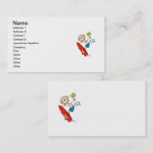 Surfer-Junge-Stickfigur Visitenkarte (Vorne/Hinten)