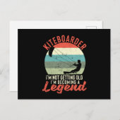 Surfer Kiteboarder Ich werde nicht alt, ich werde Postkarte (Vorne/Hinten)
