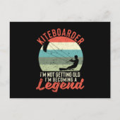 Surfer Kiteboarder Ich werde nicht alt, ich werde Postkarte (Vorderseite)