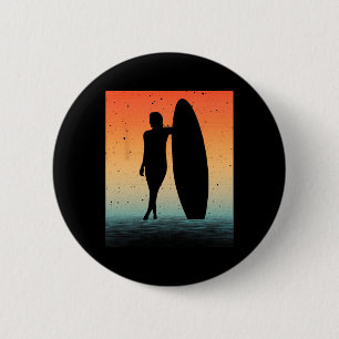 Surfer-Kunst für Frauen Mädchen Surfbrett Wasser S Button