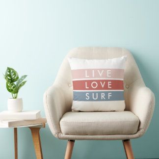 Surfer leben, Liebe, Surftypografie Kissen
