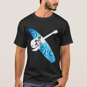 Surfer-Lebensstil Gitarre Silhouette T-Shirt