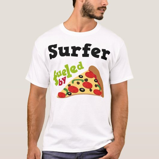 Surfer-(lustiges) Pizza-T-Shirt T-Shirt (Vorderseite)