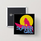 Surfer-Mädchen Button (Vorne & Hinten)