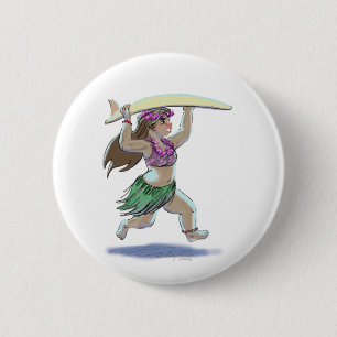 Surfer Mädchen Button