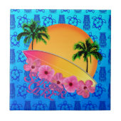 Surfer-Mädchen Fliese (Vorderseite)