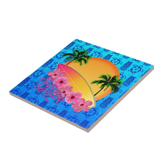 Surfer-Mädchen Fliese (Seite)