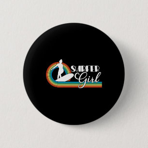 Surfer-Mädchen Frauen Mädchen Strand Sommer Surfen Button