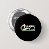 Surfer-Mädchen Frauen Mädchen Strand Sommer Surfen Button (Vorne & Hinten)