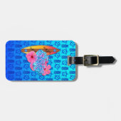 Surfer-Mädchen Gepäckanhänger (Vorderseite horizontal)