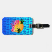 Surfer-Mädchen Gepäckanhänger (Vorderseite horizontal)