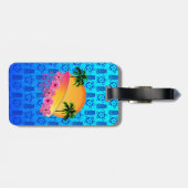 Surfer-Mädchen Gepäckanhänger (Rückseite horizontal)