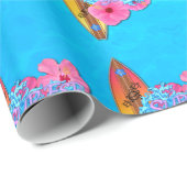Surfer-Mädchen Geschenkpapier (Rolleneckpunkt)