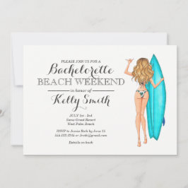 Surfer-Mädchen-Junggeselinnen-Abschieds-Einladung Einladung