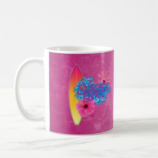 Surfer-Mädchen Kaffeetasse (Links)