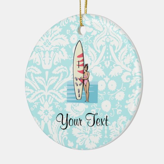 Surfer-Mädchen Keramikornament (Links)