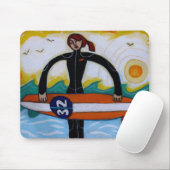 Surfer-Mädchen mousepad (Mit Mouse)